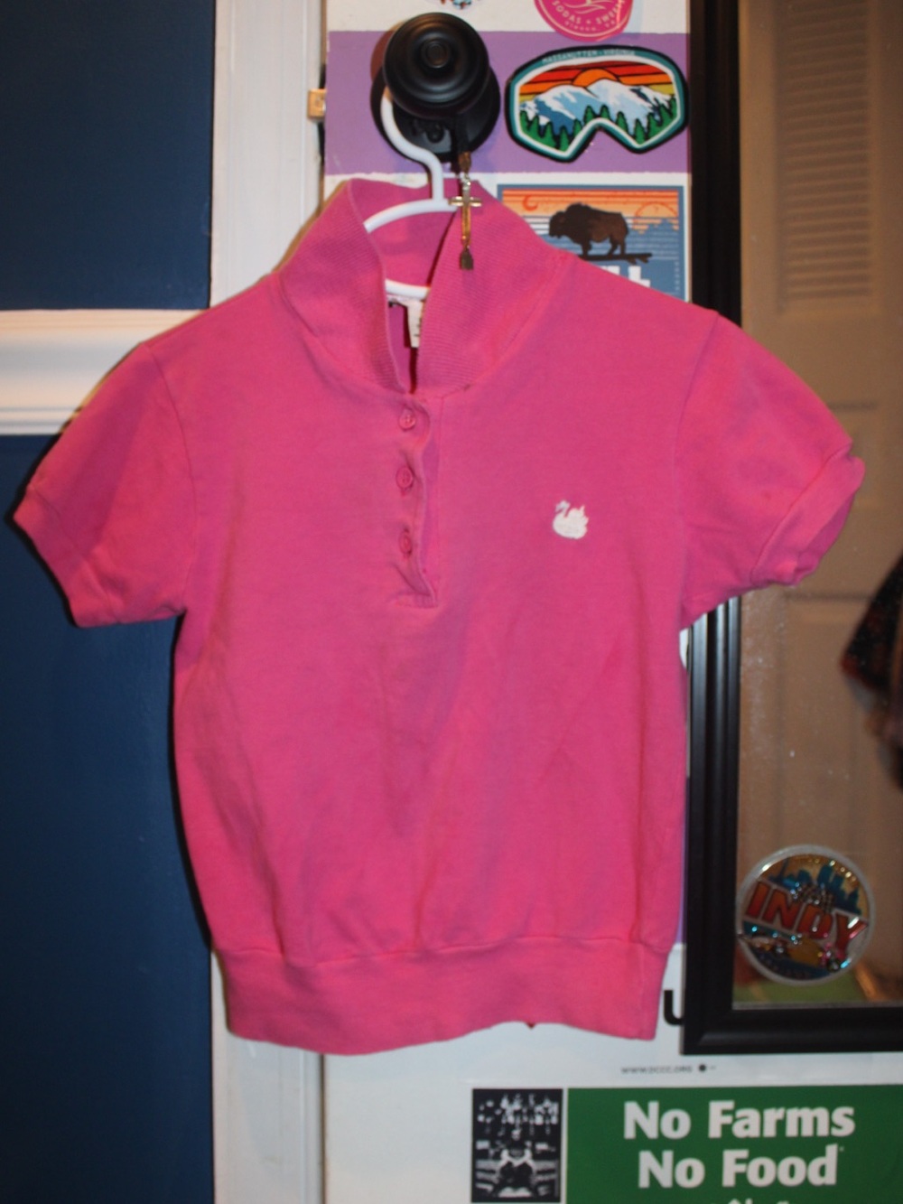 Vintage 80s/90s Gloria Vanderbilt Girls Pique Cotton Polo Top Pink Size 7/8
